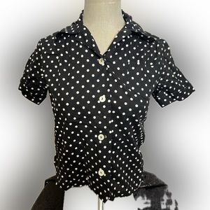 Rockabilly Polka Dot Button Up